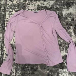 Princess Polly Light Purple Button-Down Shirt